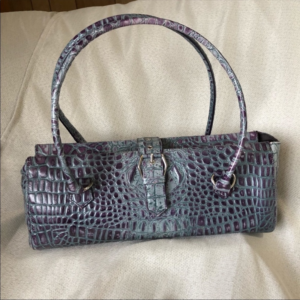 Kenneth Cole Iridescent Crocodile-Embossed Satchel